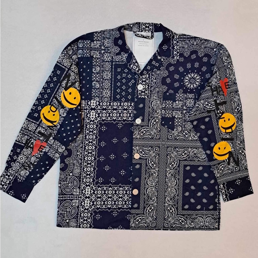 READYMADE
BANDANA SLEEPING SHIRT - NAVY - Men's size 2 ( MEDIUM )